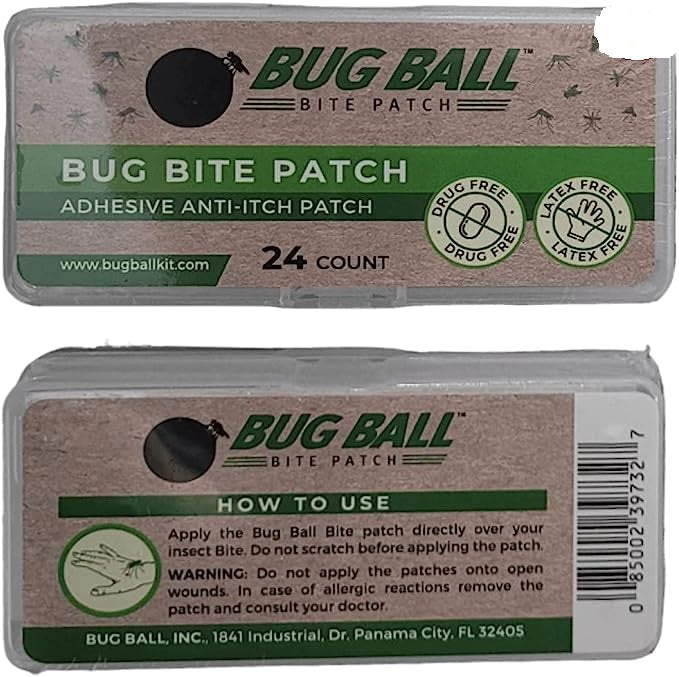 Bug Ball Bug Bite Patch, 24 Count, Natural Insect Bite Itch Relief from Mosquitos and Other Biting Insects